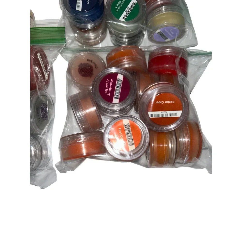 Scentsy Wax Tester Jar Lot Assorted Scents Lemon Verbena Winterberry Apple Tea